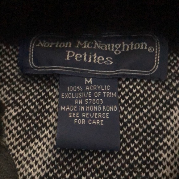 BLACK AND WHITE ZEBRA PRINT ZIP UP CARDIGAN SWEATER MP - Picture 5 of 9